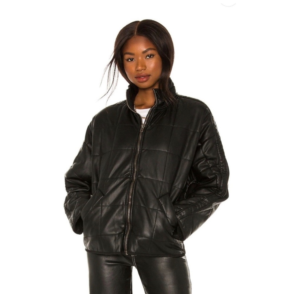FREE PEOPLE We The Free Dolman Women's Quilted Vegan Leather Jacket / Size M